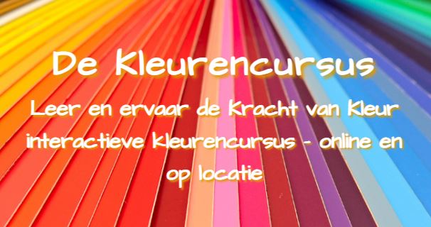 Kleurige afbeelding met promotietekst voor de interactieve online cursus 'Leer en ervaar de Kracht van Kleur' volgens de Colour Comfort Methode gegeven door Colour Comfort gecertificeerd coach Katrín Gudmundsson